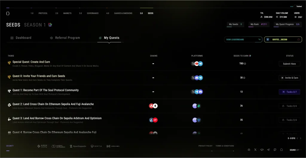 Soul-Protocol-Testnet-Quest-Page-Dashboard